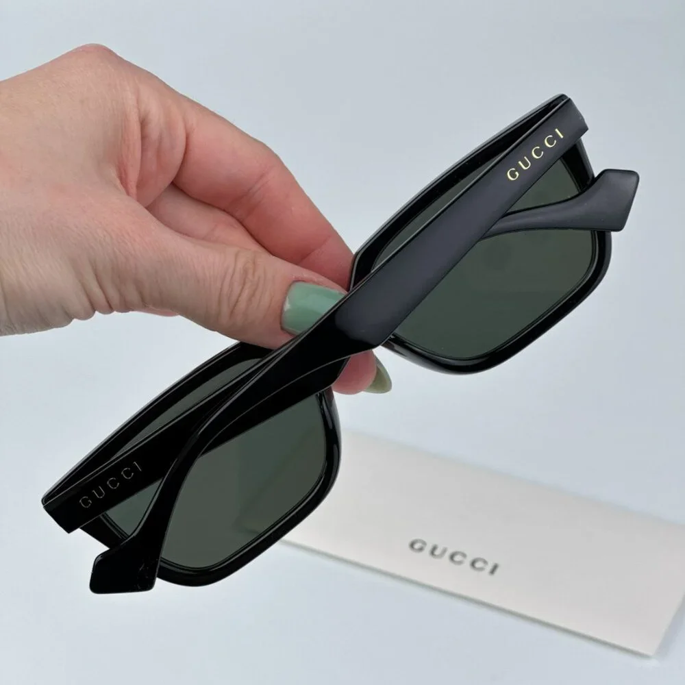 Gucci GG1539S 001 BRAND NEW Sunglasses Black Grey Unisex Rectangle